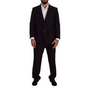 Domenico Tagliente Blue Polyester Single Breasted Formal 2 Piece Men's Suit